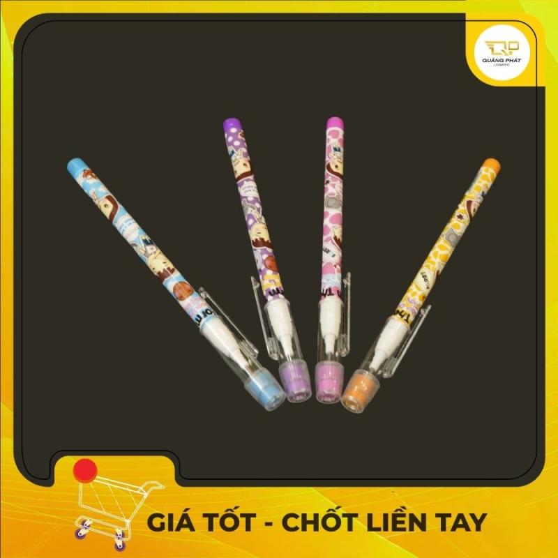 Set 4 Cây Bút Chì Khúc Nhiều Màu Cho Học Sinh - Bút Chì Khúc Hoạt Hình Đáng Yêu Không Cần Gọt Kèm Tẩy